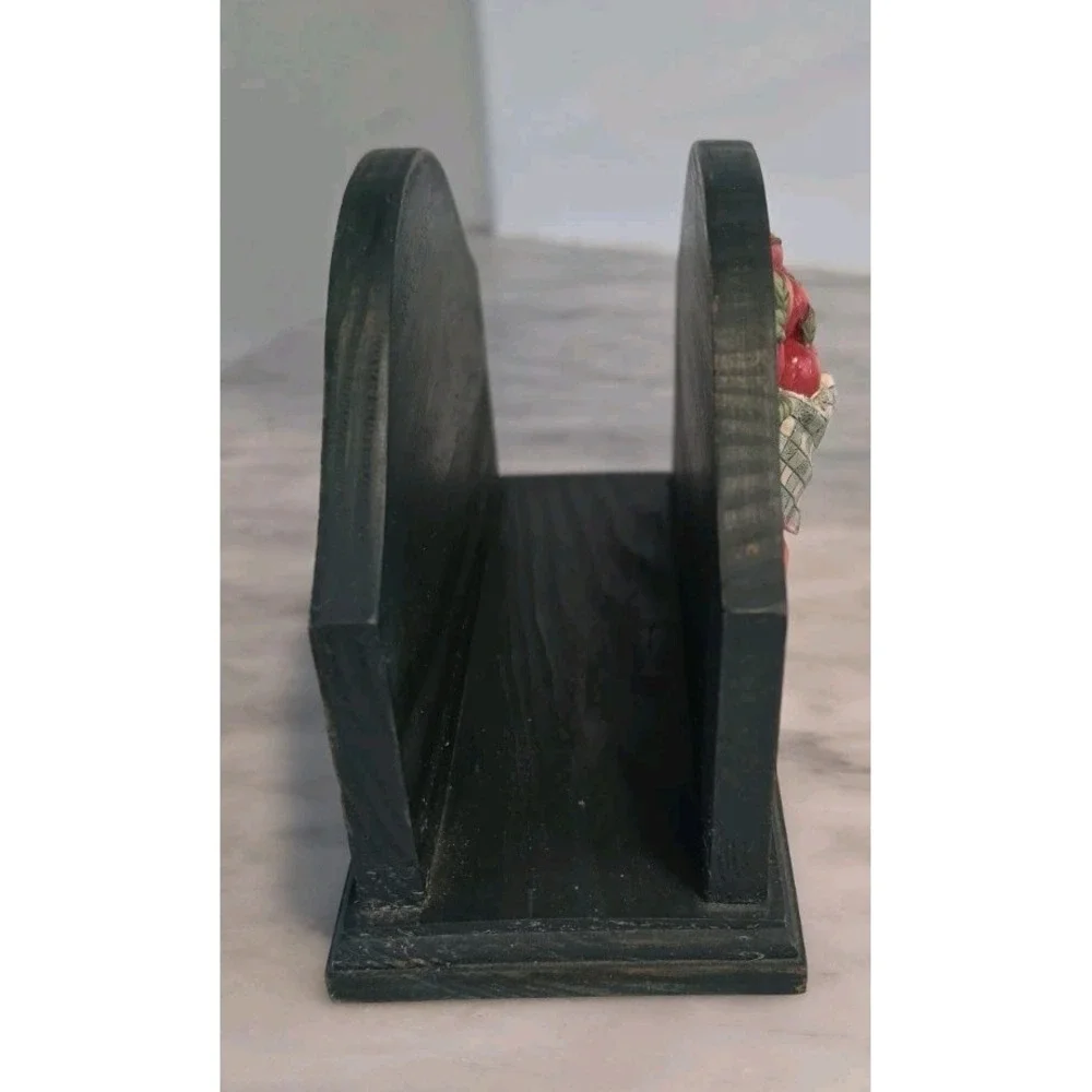 1990's Country Style Apple Wood Napkin Holder